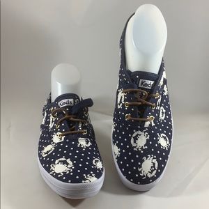 New Keds Champion Navy Crab Polkadot 9.5